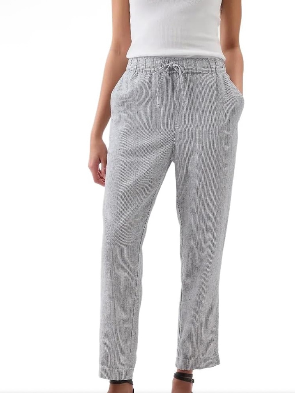 GAP Striped Linen Easy Pant Large